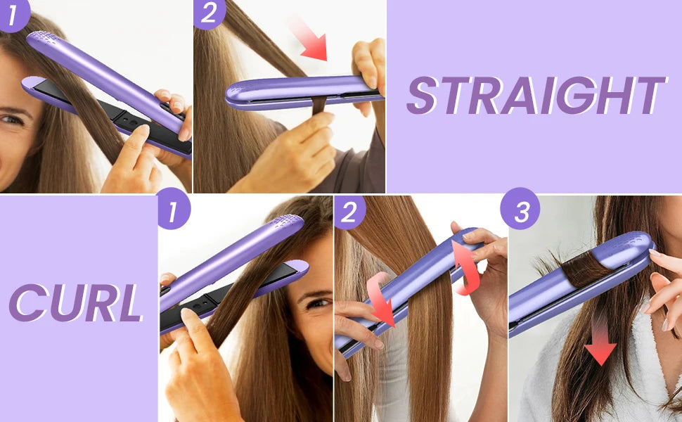 2-in-1 Hair Straightener & Curling Iron – Versatile Styling, Professional Results