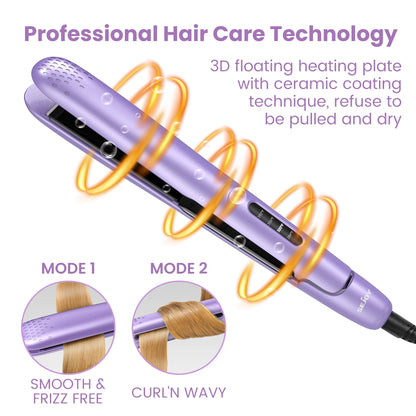 2-in-1 Hair Straightener & Curling Iron – Versatile Styling, Professional Results