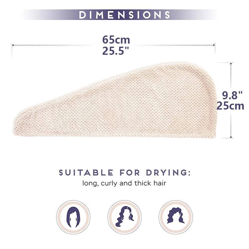 Goliova Absorbent Hair Towel Wrap – Quick-Dry & Frizz-Free