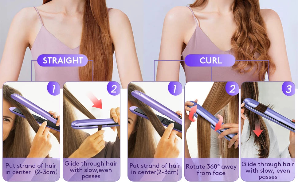 2-in-1 Hair Straightener & Curling Iron – Versatile Styling, Professional Results